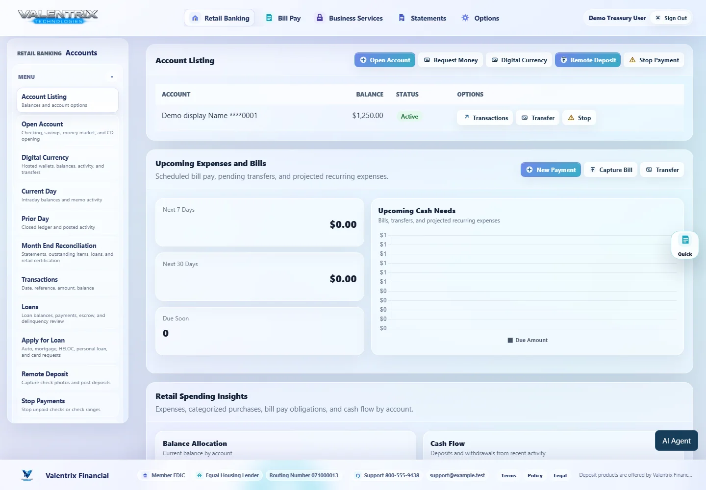 Modern Banking: Account Listing
